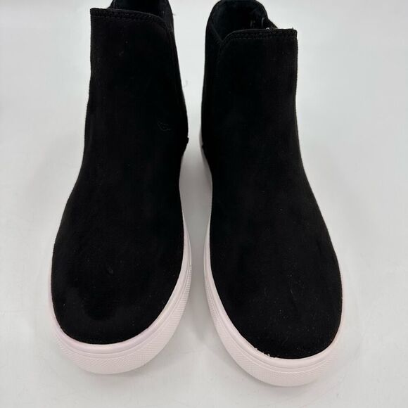Steven by Steve Madden Hi Top Black Suede Leather Pull On Sneaker Women Size 6.5 - Picture 3 of 9